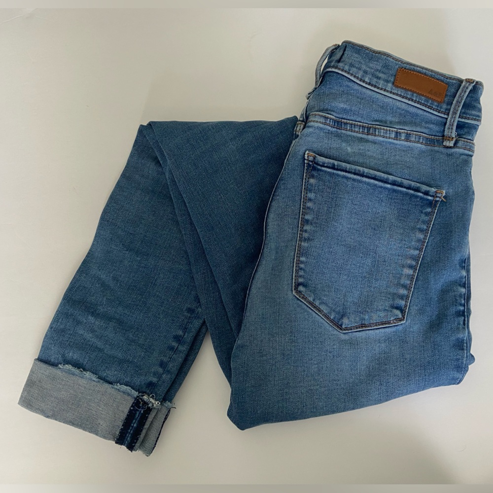 Abercrombie & Fitch Light Blue Ultra High Rise Skinny Straight Jeans